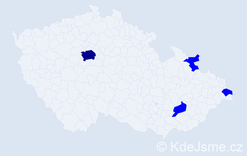 Jméno: 'Nicholas Jan', počet výskytů 5 v celé ČR