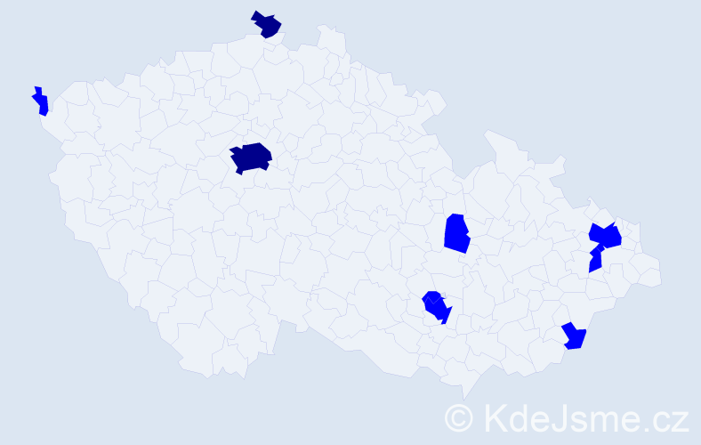 Jméno: 'Thuy', počet výskytů 11 v celé ČR