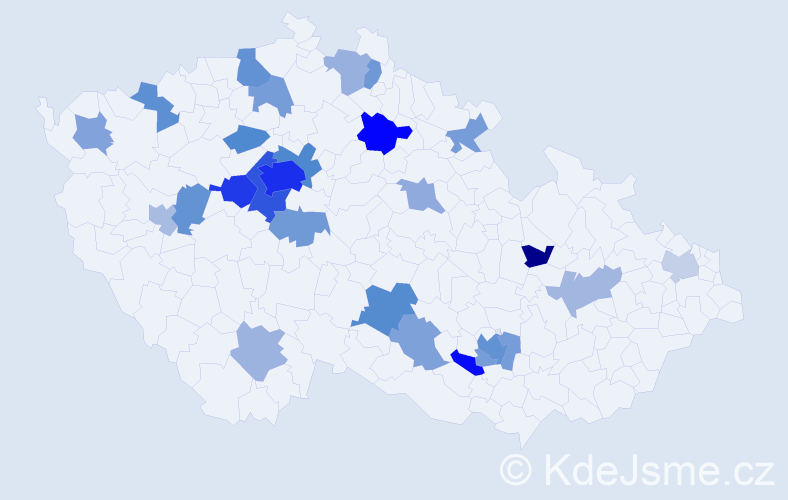 Jméno: 'Mína', počet výskytů 61 v celé ČR