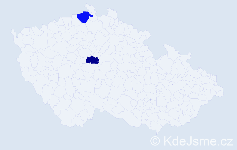 Jméno: 'Chloë', počet výskytů 2 v celé ČR