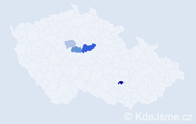 Jméno: 'Uktam', počet výskytů 8 v celé ČR