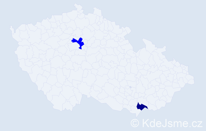 Jméno: 'Tereza Mária', počet výskytů 2 v celé ČR