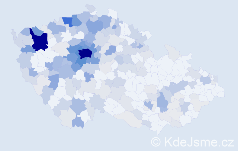 Jméno: 'Vladimir', počet výskytů 1200 v celé ČR