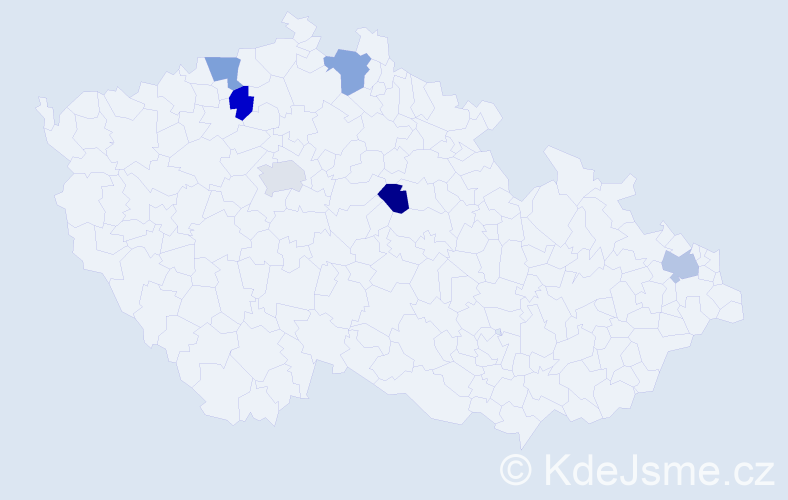 Jméno: 'Jakub Rudolf', počet výskytů 6 v celé ČR