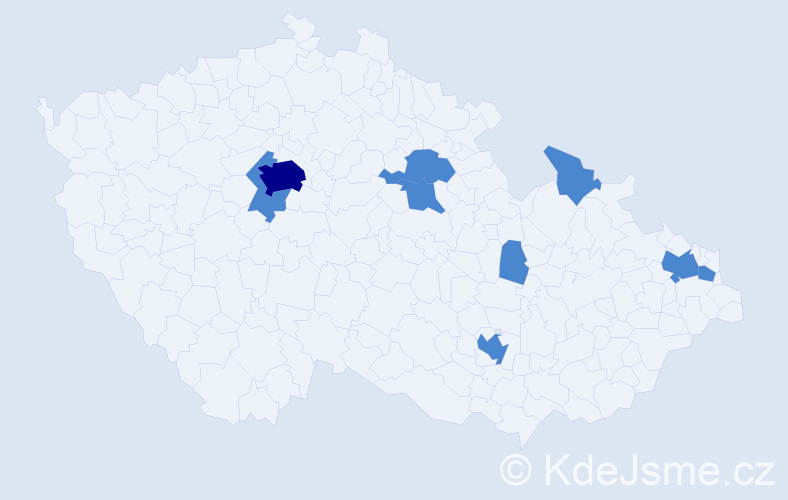 Jméno: 'Daruška', počet výskytů 11 v celé ČR