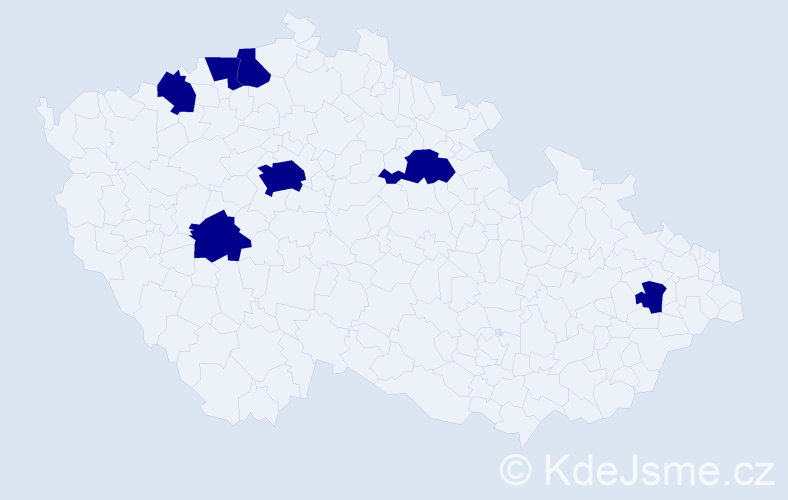 Jméno: 'Chien', počet výskytů 7 v celé ČR