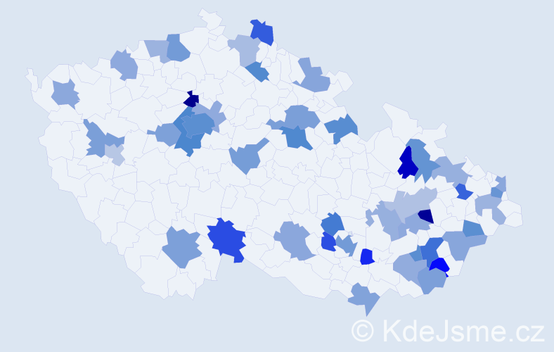 Jméno: 'Frederik', počet výskytů 79 v celé ČR