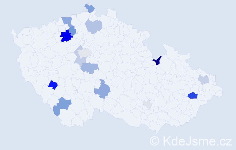 Jméno: 'Libora', počet výskytů 23 v celé ČR