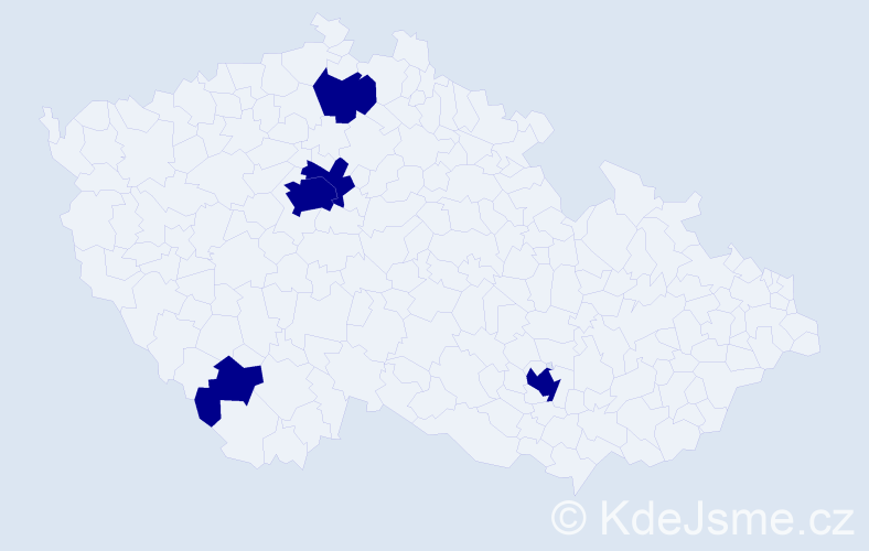 Jméno: 'Quý', počet výskytů 5 v celé ČR