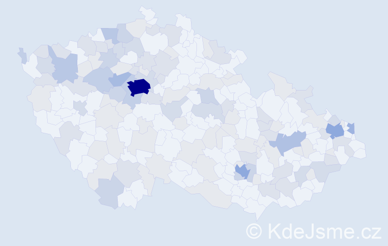 Jméno: 'Malvína', počet výskytů 280 v celé ČR