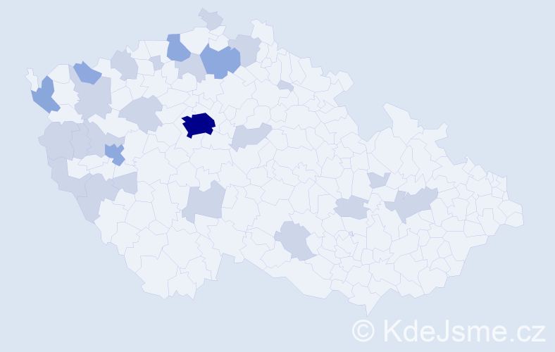Jméno: 'Loc', počet výskytů 45 v celé ČR