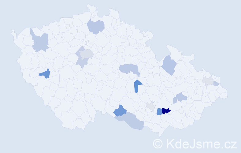 Jméno: 'Vladka', počet výskytů 20 v celé ČR