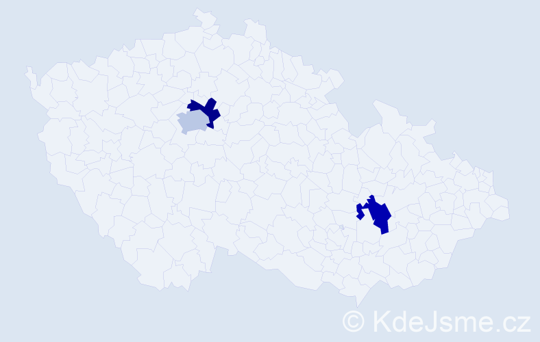 Jméno: 'Nadir', počet výskytů 3 v celé ČR