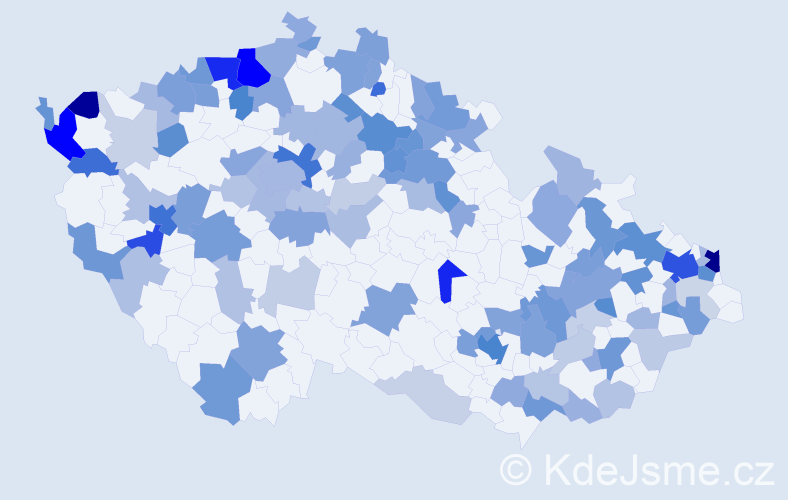 Jméno: 'Melissa', počet výskytů 250 v celé ČR