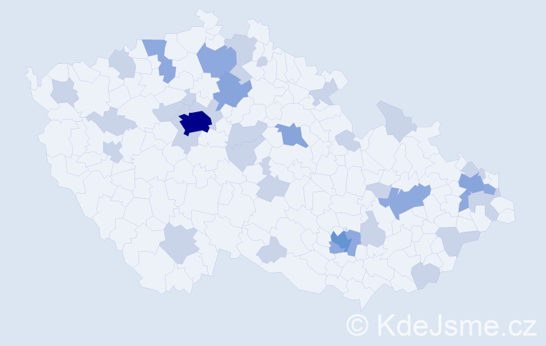 Jméno: 'Julián', počet výskytů 68 v celé ČR
