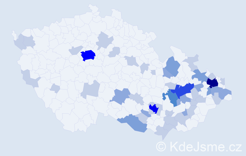 Jméno: 'Rajmund', počet výskytů 97 v celé ČR