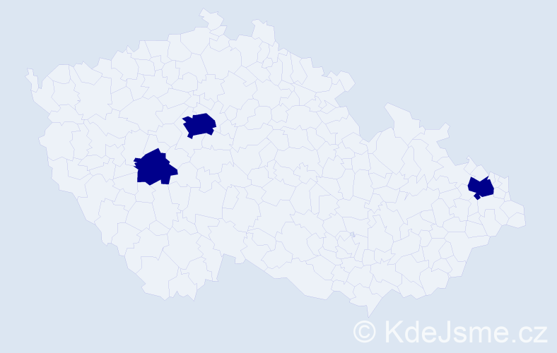 Jméno: 'Tereza Ella', počet výskytů 3 v celé ČR
