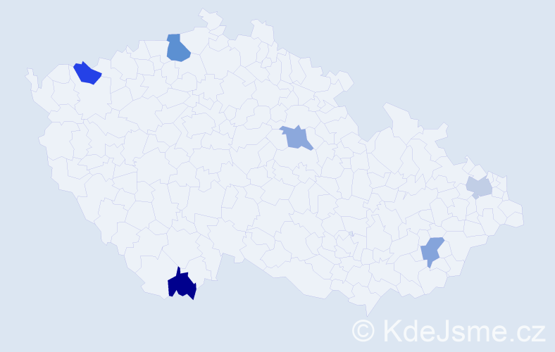 Jméno: 'Ginette', počet výskytů 7 v celé ČR