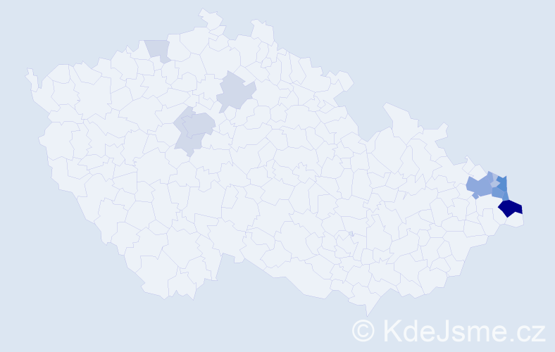 Jméno: 'Januš', počet výskytů 46 v celé ČR