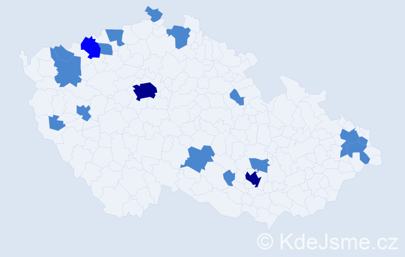 Jméno: 'Andy', počet výskytů 24 v celé ČR