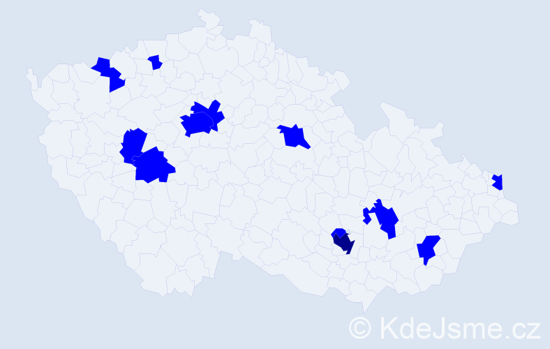 Jméno: 'Timmy', počet výskytů 13 v celé ČR