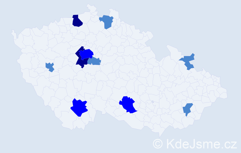 Jméno: 'Jordanka', počet výskytů 17 v celé ČR