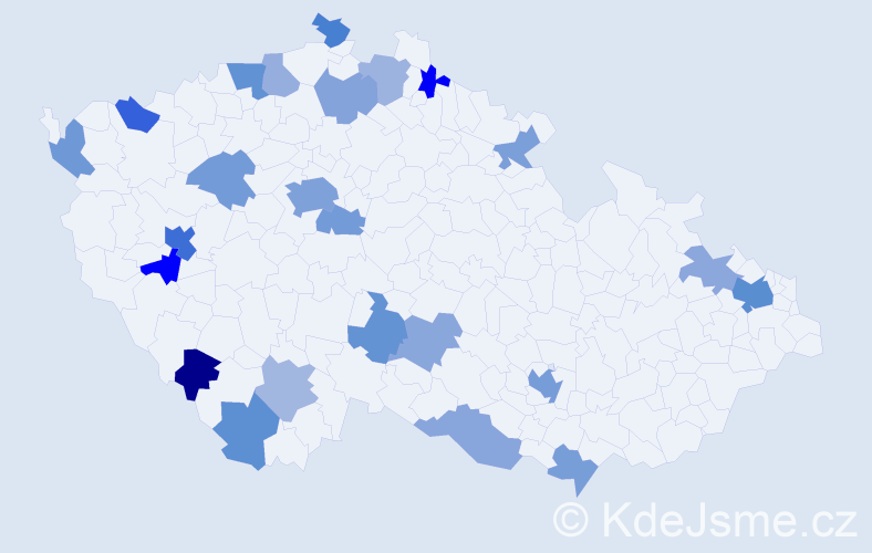 Jméno: 'Quoc Hung', počet výskytů 44 v celé ČR