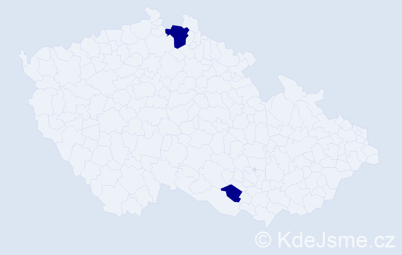 Jméno: 'Jan Bohuslav', počet výskytů 2 v celé ČR