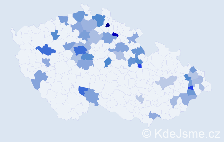 Jméno: 'Mahulena', počet výskytů 83 v celé ČR