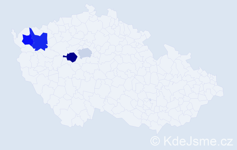 Jméno: 'Mert', počet výskytů 4 v celé ČR