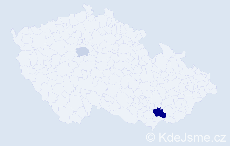 Jméno: 'Maya Maria', počet výskytů 2 v celé ČR