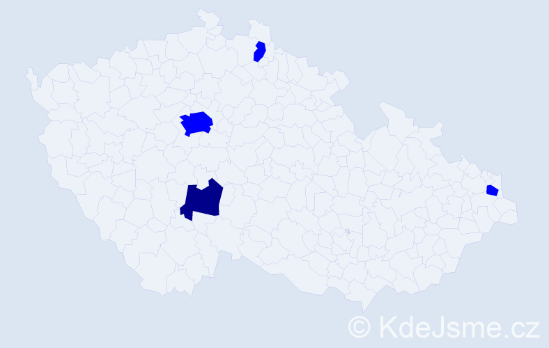 Jméno: 'Moussa', počet výskytů 5 v celé ČR