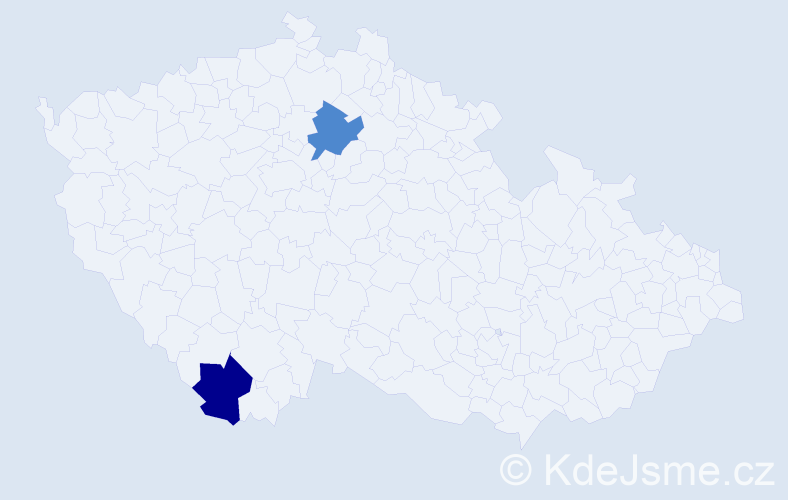 Jméno: 'Lyda', počet výskytů 2 v celé ČR