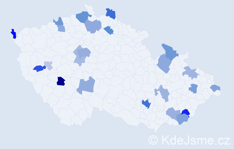Jméno: 'Angelo', počet výskytů 40 v celé ČR