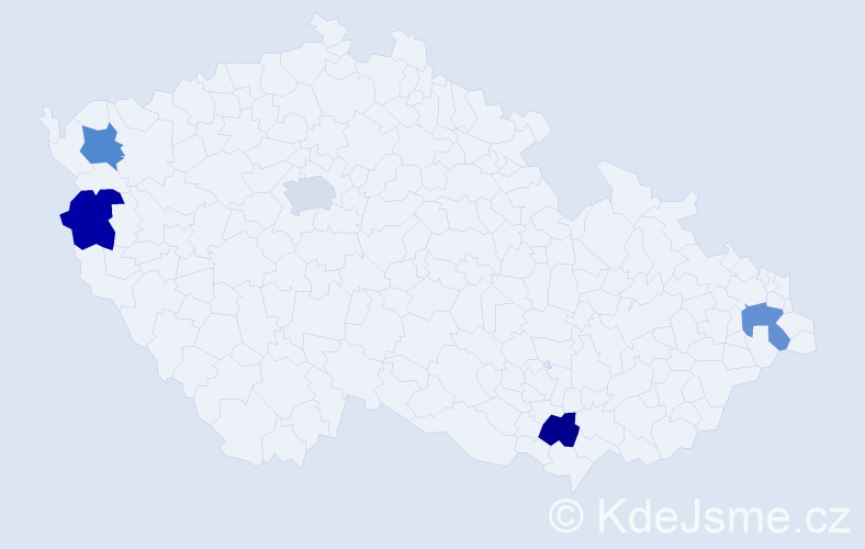 Jméno: 'Dimiter', počet výskytů 5 v celé ČR
