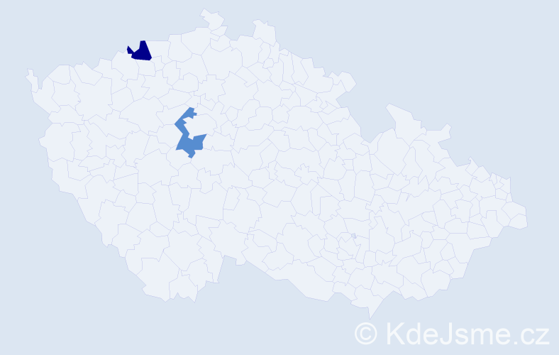 Jméno: 'Benyamin', počet výskytů 2 v celé ČR