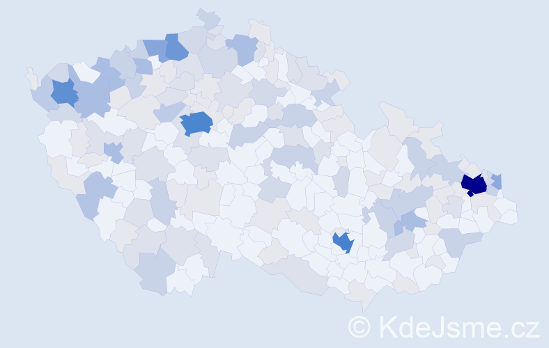 Jméno: 'Jenifer', počet výskytů 400 v celé ČR