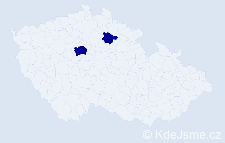 Jméno: 'Klára Zoe', počet výskytů 2 v celé ČR