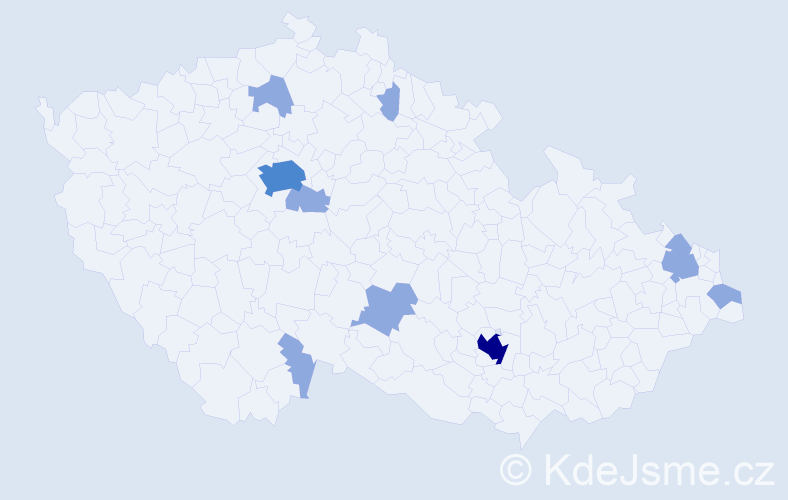 Jméno: 'Tania', počet výskytů 17 v celé ČR