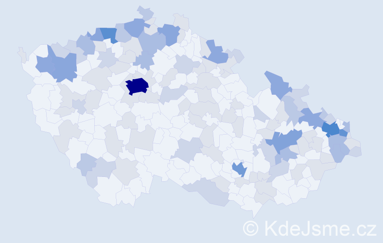 Jméno: 'Elvíra', počet výskytů 254 v celé ČR