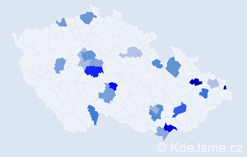 Jméno: 'Mlada', počet výskytů 56 v celé ČR