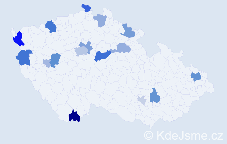 Jméno: 'Quoc Khanh', počet výskytů 25 v celé ČR
