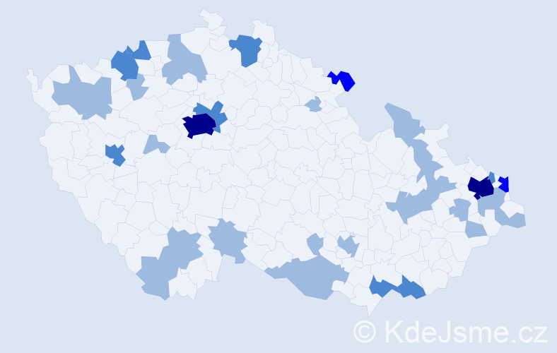 Jméno: 'Fridrich', počet výskytů 55 v celé ČR