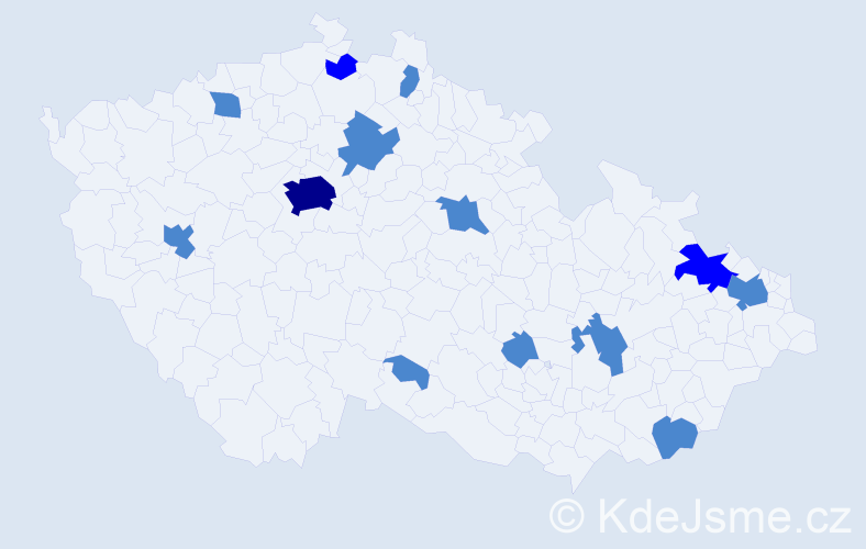 Jméno: 'Frída', počet výskytů 17 v celé ČR
