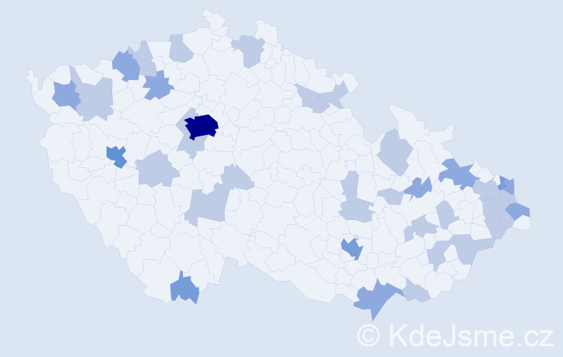 Jméno: 'Henrich', počet výskytů 67 v celé ČR