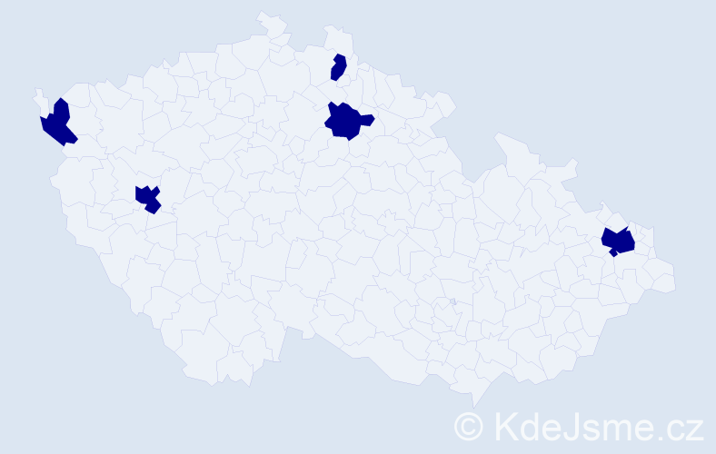 Jméno: 'Thi Suong', počet výskytů 5 v celé ČR