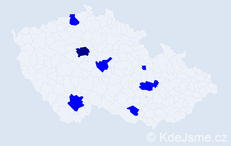 Jméno: 'Jakub Filip', počet výskytů 9 v celé ČR