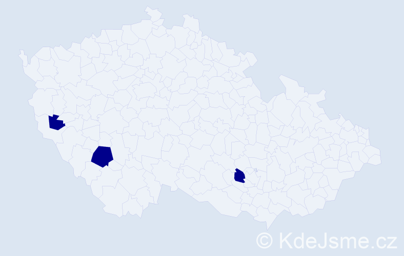 Jméno: 'Jakob Andreas', počet výskytů 3 v celé ČR