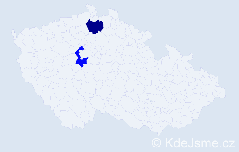 Jméno: 'Almasa', počet výskytů 2 v celé ČR