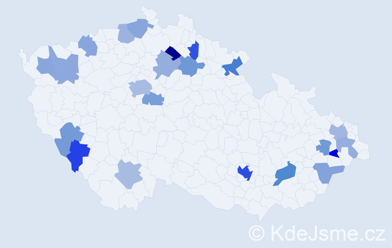 Jméno: 'José', počet výskytů 38 v celé ČR